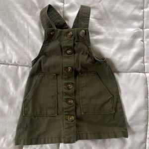 Selling olive green heavy duty little girl overall dress